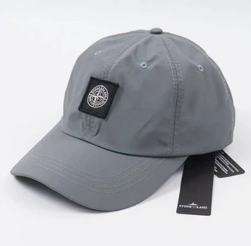 Кепка Stone Island Black Logo у сірому кольорі.