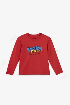 Лонгслив с принтом для мальчика Ecrin 1015 92 см Красный shop (2000990903914)