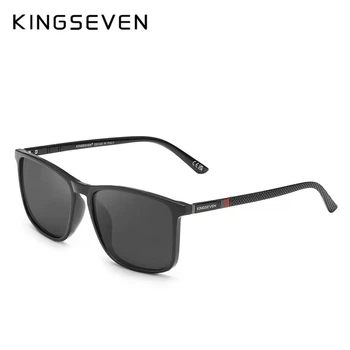 Мужские поляризационные солнцезащитные очки KINGSEVEN 7365 Black Gray Lether