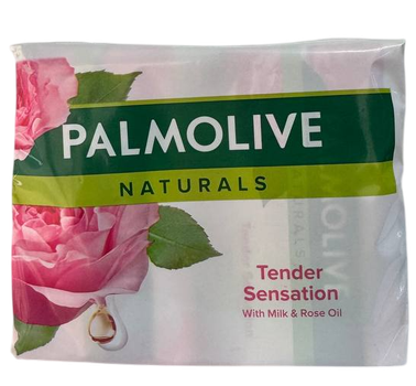 Твёрдое мыло Palmolive Naturals с молоком и маслом розы, 4х90г