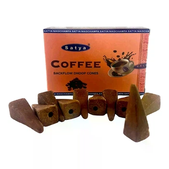 Coffee Backflow Dhoop Cone (Кофе)(Satya) 10 конусов в упаковке 34985
