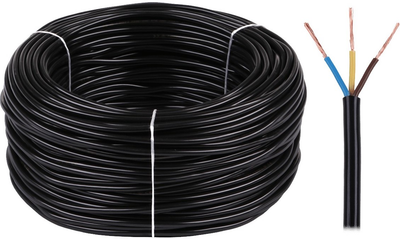 Kabel elektryczny Elektrokabel OMY 3x0.75 300/300V 100 m Black (5907702816821)