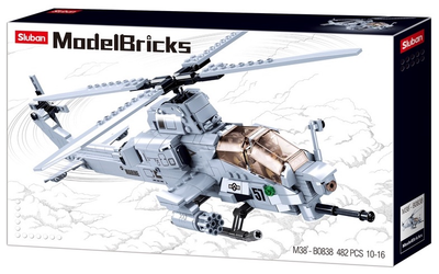 Klocki konstrukcyjne Sluban M38‑B0838 Apachi Helicopter 482 elementy (4772013265993)