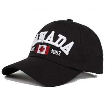 Кепка Бейсболка логотип Canada (Канада) з вигнутим козирком Чорний, Унісекс WUKE One size