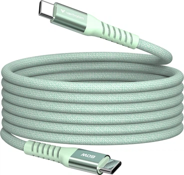 Kabel Verbatim 60 W, USB-C–USB-C, 120 cm Green (31864)