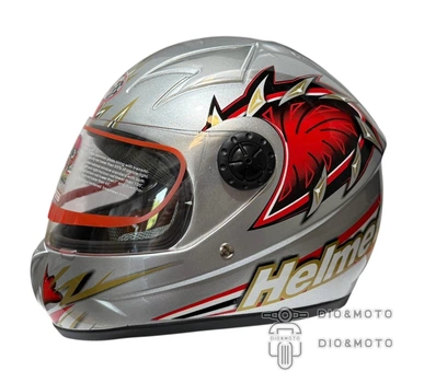 Шолом MotoTech HF-909 СІРИЙ (дитячий закритий біле скло) Розмір - S