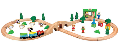 Drewniany tor kolejowy Bigjigs Toys 50 elementów L50029 (6955273550292)