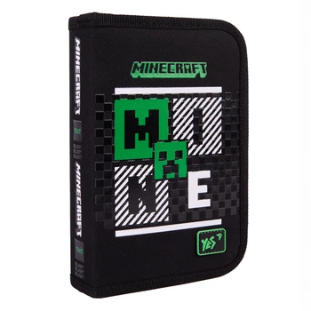 Пенал школьный YES, 1 отделение, Minecraft Game, жесткий, Черный, (533651)