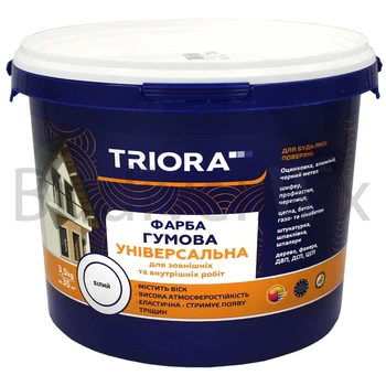 Фарба гумова TRIORA акрилова 3,5 кг 10 біла