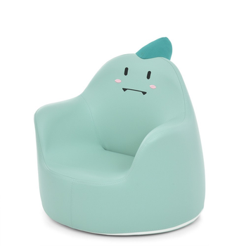 Крісло для дитини BAMBI Dino M 5721, м’яке пуф-крісло з екокожі у формі динозавра, наповнювач меморіформ, бірюзове, для малюків від 2 років, компактне, легке, зручне