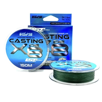 Шнур Eclipse Casting PE X8 Dark Green 150m 0.10mm 7.0kg.,30.46.22854