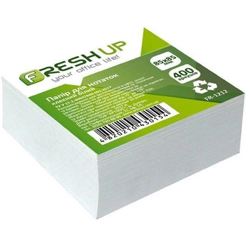 Папір для нотаток 85х85 400аркушів білий клеєний Fresh