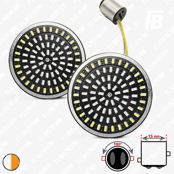 Фонари 2IN-02 для мотоциклов Harley-Davidson светодиодные (LED) Ø2 дюйма чёрные 2 шт. (белый + оранжевый)