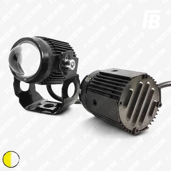 Фары FlareBeam FG-moto-M02L противотуманные (ПТФ) LED на кронштейне 2 режима 12–24 В 2 шт. чёрные (жёлтый + белый свет)