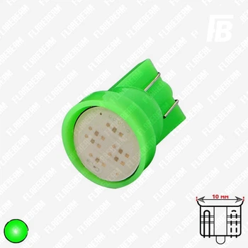 Лампа LED цоколь T10 (W3W W5W безцокольна) 12 В COB*01 (зелений)