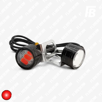Стоп-сигналы задние габариты "Орлиный глаз" LED на кроншт. Ø23 мм линза SMD 5630*03 чёрный+хр. корпус 2 шт. (красный)