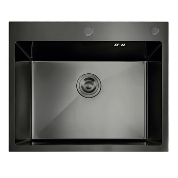 Кухонна мийка MIXXUS MH5843 DECOR NANO-BLACK графіт з нержавіючої сталі інтегрована (MI7042)