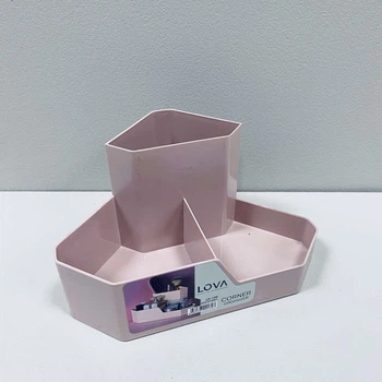 Організатор для косметики та канцелярії кутовий 22*16*11,3 см Lova Plastik LV-130 рожевий