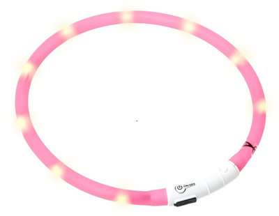 Świecąca obroża dla psa Karlie Flamingo Visio Light Pink LED 20-70 cm (4016598649077)