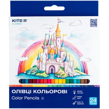 Карандаши цветные Kite Classic 24 кольори (K-055)