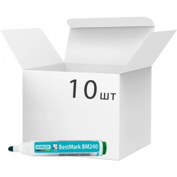 Маркер Stanger для сухостираемых досок, 1-3 мм зеленый 10 шт (MARKER-BOA-STM240G10)