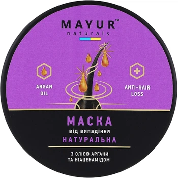 Маска для волосся Mayur Проти випадіння з Аргановою олією та Ніацинамідом 500 мл (4820230954661)