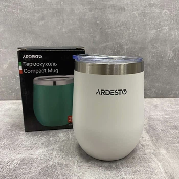 Термокружка из нержавеющей стали 350 мл Ardesto Compact Mug AR2635MMW White