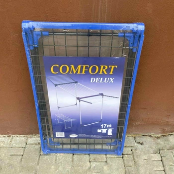 Сушилка напольная для одежды 17 м Comfort Delux 17-F черно-синяя