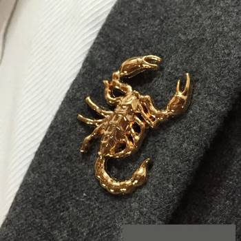Брошь Scorpion скорпион в виде скорпиона мужской золотистый