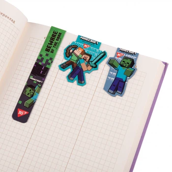 Магнитные закладки для чтения книг YES Minecraft YES Стив и Алекс 3шт (708347)