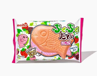 Японські вафлі Meito Sangyo Puku Puku Tai Meito Strawberry