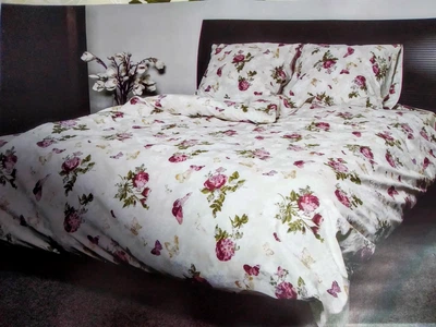 Простирадло Троянди Метелики полуторне Бязь Голд Люкс 160*220
