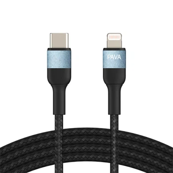 Кабель Type-C - Lightning 1м Pavareal Q33PD 30Вт PD, в оплетке