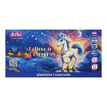 Пластилін UNICORN 12 кольорів, 192г, KIDS Line, ZB.6282