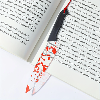 Закладка для книг в виде ножа и цвета крови из акрила. Закладка для книг. Подарок книголюбам