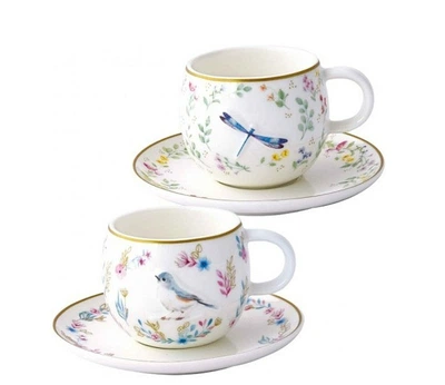 Набір із 2 чашок із блюдцями для кофе Easy Life Fancy Garden 120 мл (111005979)