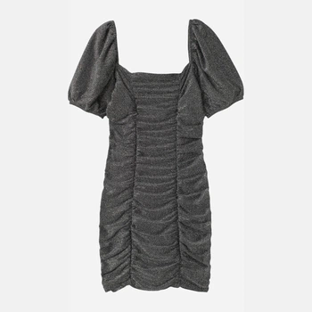 Платье вечернее короткое летнее женское H&M 949984002c28 M Серое (KC1000000050312)