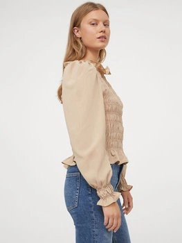Блузка жіноча H&M 881942001c28 XL Бежева (KC1000000050252)