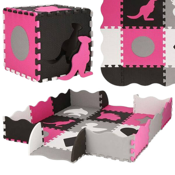 Mata piankowa puzzle dla dzieci Springos Kształty 120 x 120 cm 9 puzzli 34 elementy FM0015 (5907719427980)
