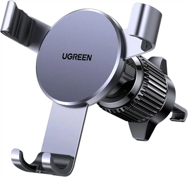 Тримач для телефону автомобільний UGREEN LP130 алюмінієвий, для телефону, на вентиляційну сітку, сумісний з iPhone 16, 15, 14, 13, 12, 11 Pro Max, Mini Xs, XR Space Grey (15223)