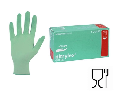 Перчатки зелёныеNitrylex Green нитриловые неопудренные