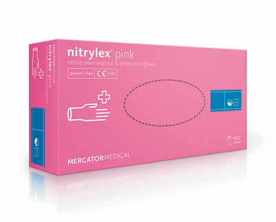 Перчатки розовые Nitrylex Pink 10 УП (1000 шт.) нитриловые