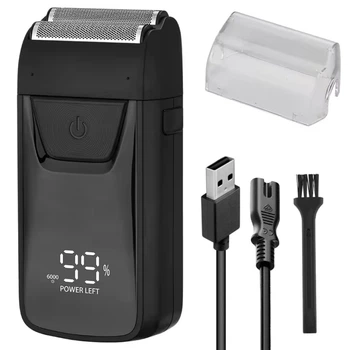 Электробритва аккумуляторная Geemy GM-9012, 600мАч, черная / Шейвер для бритья / Машинка для бритья / Бритва