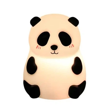 Детский силиконовый ночник Панда с сенсорным RGB датчиком 1000мАч беспроводной мягкий светильник для сна с USB зарядкой Белый