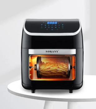 Аерофритюрниця Sokany SK-8039 14 л, 2500 Вт, електрична фритюрниця з конвекцією, сенсорна, нержавіюча сталь