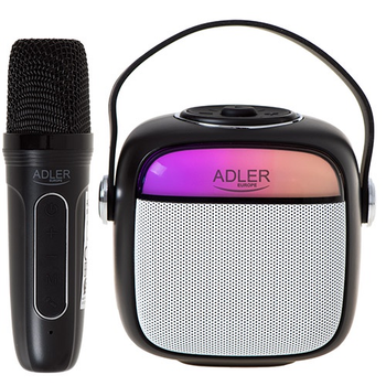 Колонка караоке Adler AD 1199, с микрофоном, интерфейсы Bluetooth/USB/SD/AUX, черный