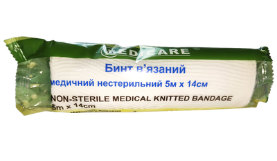 Бинт н/с 5м х 14см в'язальний MEDICAR Допомога-І (542354)
