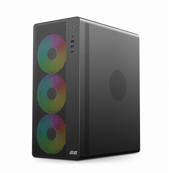 2E Gaming Корпус Credo Plus V510B без БП, 1xUSB3.0, 1х USB 2.0, 1xUSB Type-C, 4x120мм ARGB, VGA 310мм, TG Side P