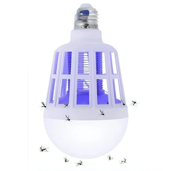 LED лампа-пастка ультрафіолетова для комах Mosquito Lamp 2в1 6500K енергозберігаюча