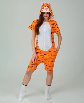 Жіноча кігурумі доросла та підліткова літня Kigurumi Тигр помаранчевий L 165-175 см (4004)